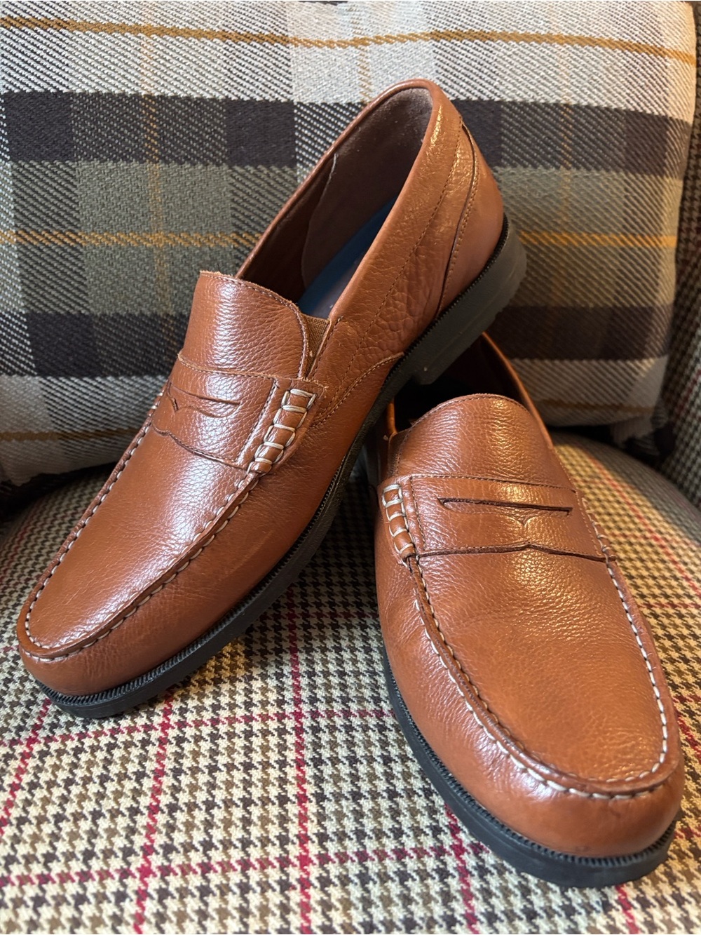 Rockport Men's Tan Leather Penny Loafers Worn Once